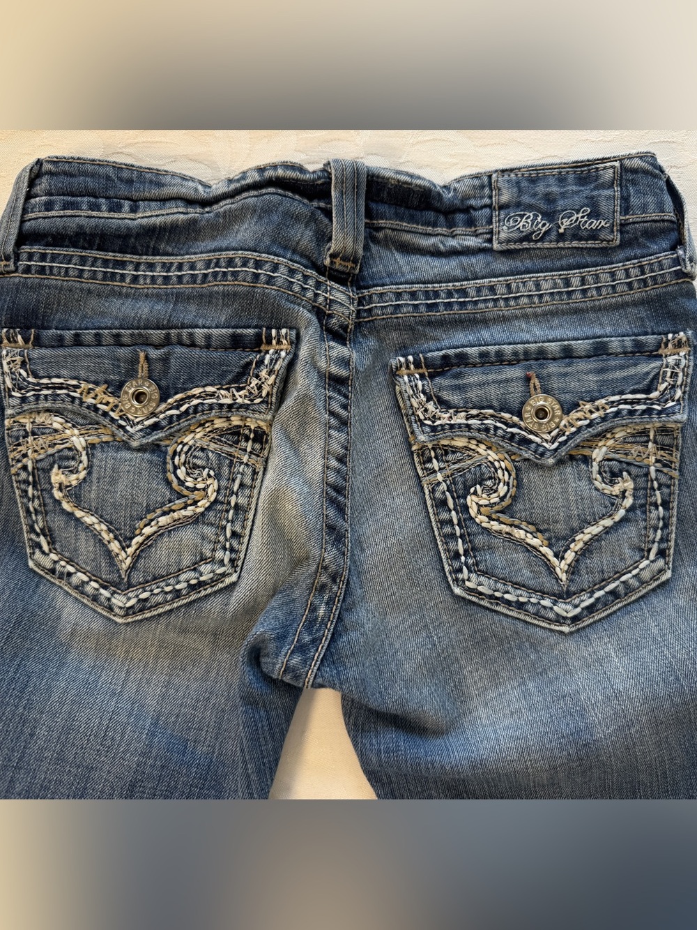 Big Star Remy Jeans Womens 26L Low Bootcut Stretch Denim Medium Wash 90s 26x31